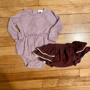 Kate Quinn Ruffle Dress bodysuit and bloomers, 6-12